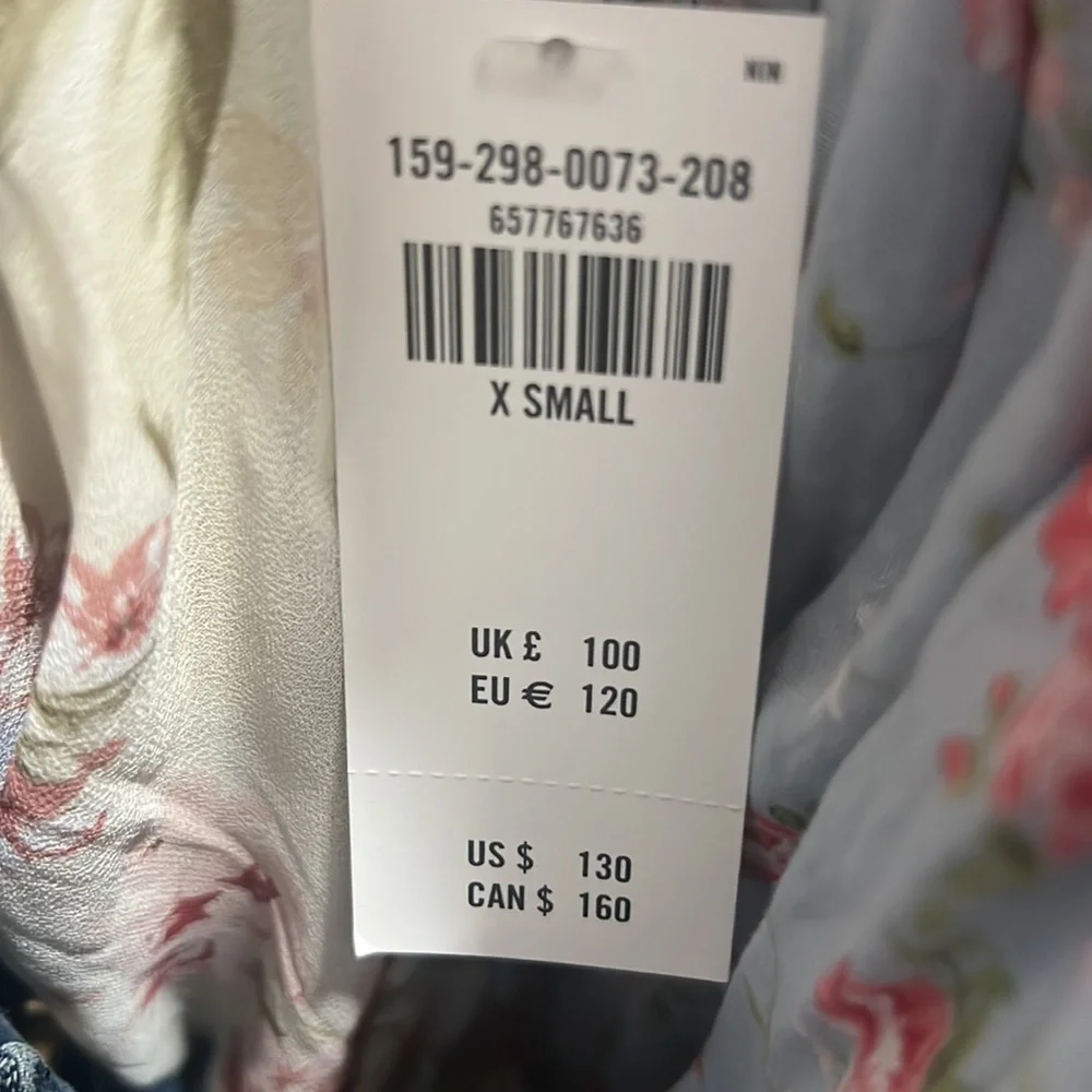 Abercrombie & Fitch Light Blue Floral Tiered Halter Dress